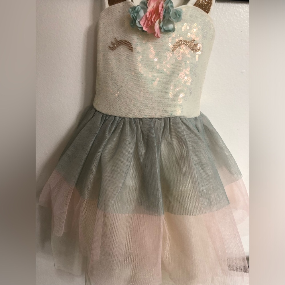 Beautiful And Cute Tutu Dress. Multicolor Unicorn